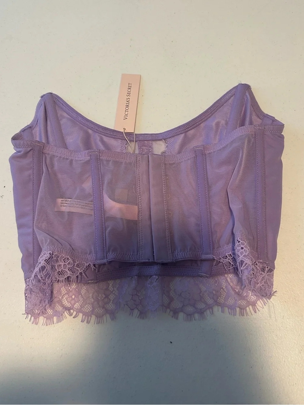 Victoria's Secret Lavender Embroidered Floral Lace Bustier Bralette